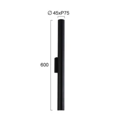 LED-Außenwandlampe City, Höhe 60 cm, schwarz, Metall