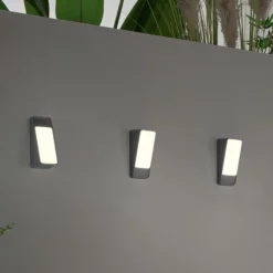 LED-Außenwandlampe Coupe, anthrazit, Höhe 20 cm, Metall