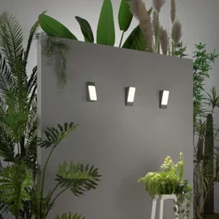 LED-Außenwandlampe Coupe, anthrazit, Höhe 20 cm, Metall