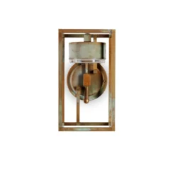 LED-Außenwandlampe Cubic 3372 messing antik/opal