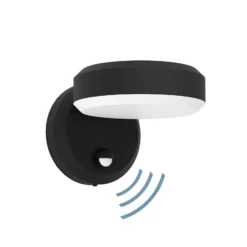 LED-Außenwandlampe Fornaci, schwarz, Breite 16 cm, Sensor
