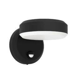 LED-Außenwandlampe Fornaci, schwarz, Breite 16 cm, Sensor