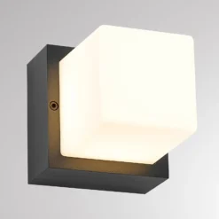 LED-Außenwandlampe FYNN-O, anthrazit, 11 cm, IP65 CCT on/off