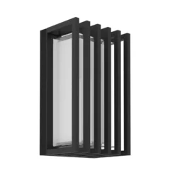 LED-Außenwandlampe Genovese, schwarz, Höhe 24 cm, Sensor