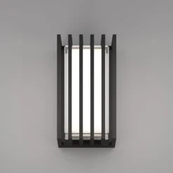LED-Außenwandlampe Genovese, schwarz, Höhe 24 cm, Sensor