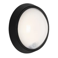 LED-Außenwandlampe Helsinki, Sensor, IP44, schwarz