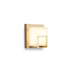 LED-Außenwandlampe Ice Cubic 3407, messing natur