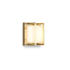 LED-Außenwandlampe Ice Cubic 3406, messing natur