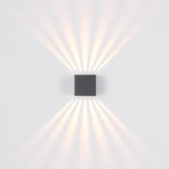 LED-Außenwandlampe Illi, anthrazit, Breite 10 cm, Alu, IP54