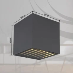 LED-Außenwandlampe Illi, anthrazit, Breite 10 cm, Alu, IP54