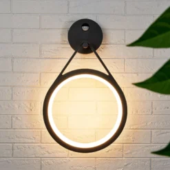 LED-Außenwandlampe Mirco mit Sensor, ringförmig