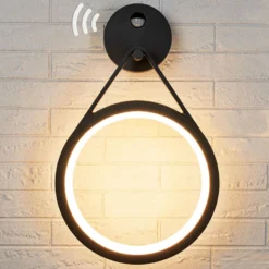 LED-Außenwandlampe Mirco mit Sensor, ringförmig