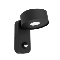 LED-Außenwandlampe Palosco, schwarz Höhe 17 cm Metall Sensor
