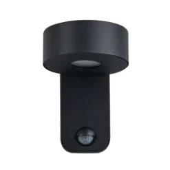LED-Außenwandlampe Palosco, schwarz Höhe 17 cm Metall Sensor
