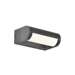 LED-Außenwandlampe Randal, dunkelgrau, Breite 17 cm, Metall