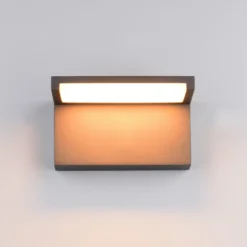 LED-Außenwandlampe Ravi, anthrazit, Breite 18 cm Metall IP65