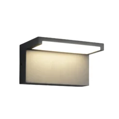LED-Außenwandlampe Ravi, anthrazit, Breite 18 cm Metall IP65