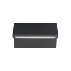 LED-Außenwandlampe Ravi, anthrazit, Breite 18 cm Metall IP65