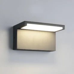 LED-Außenwandlampe Ravi, anthrazit, Breite 18 cm Metall IP65