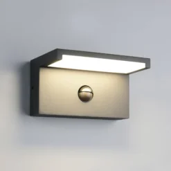 LED-Außenwandlampe Ravi, anthrazit Breite 18 cm Sensor, IP54