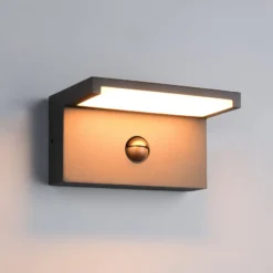 LED-Außenwandlampe Ravi, anthrazit Breite 18 cm Sensor, IP54