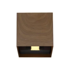 LED-Außenwandlampe Veronika, holzfarben, up/down, IP54