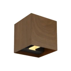 LED-Außenwandlampe Veronika, holzfarben, up/down, IP54