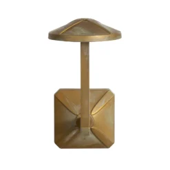 LED-Außenwandleuchte Aura Disk, Höhe 24 cm, messing antik