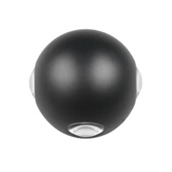 LED-Außenwandleuchte Avisio, schwarz, 4-flammig, halbrund