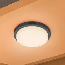 LED-Außenwandleuchte Bermejo, rund, Sensor, CCT, anthrazit
