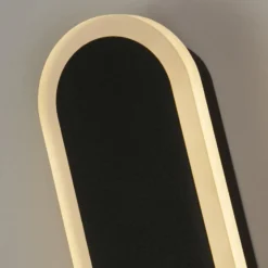 LED-Außenwandleuchte Bordo Oval Höhe 60 cm schwarz Aluminium