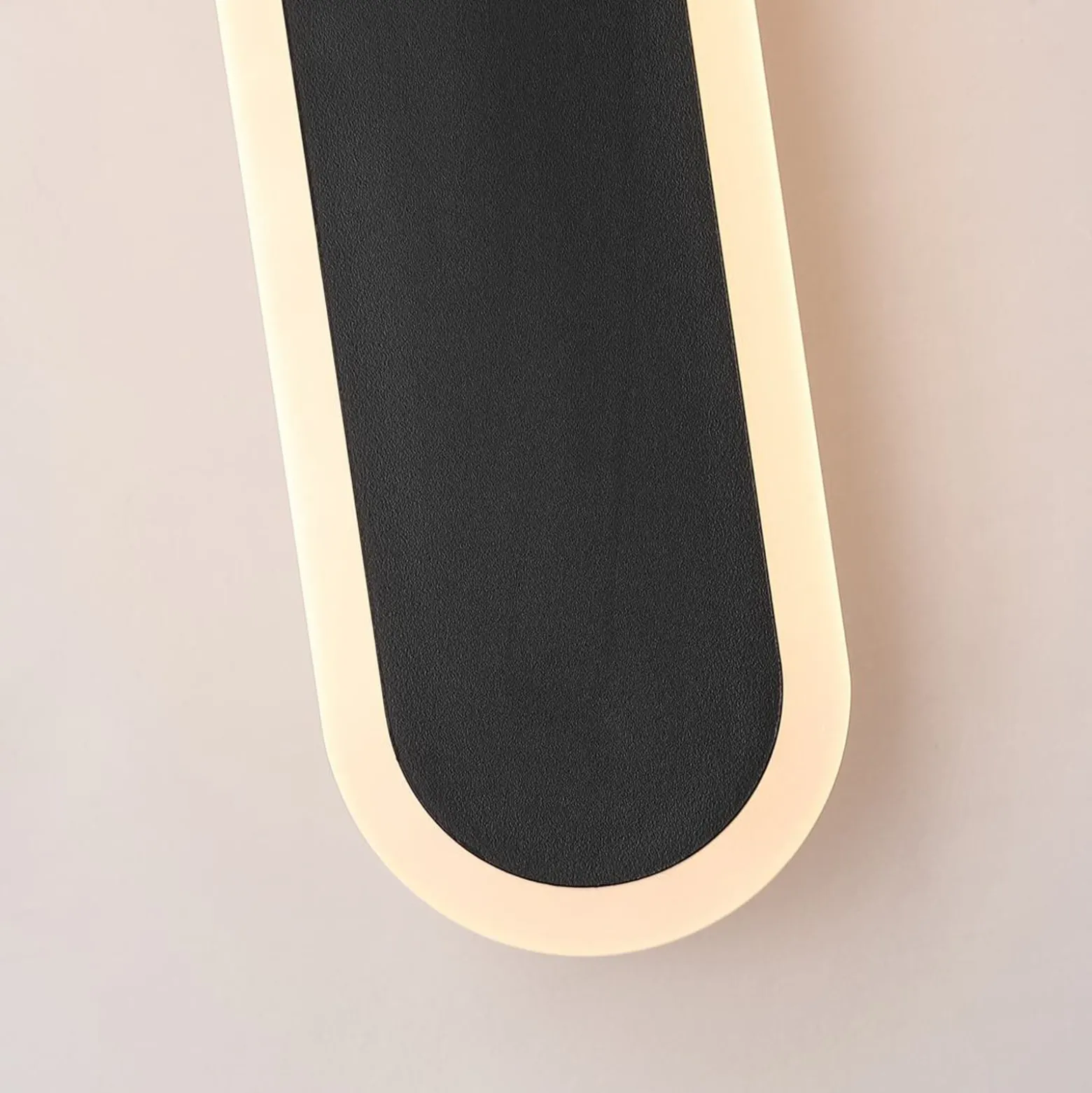 LED-Außenwandleuchte Bordo Oval Höhe 90 cm schwarz Aluminium