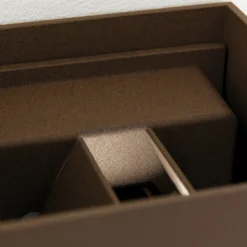 LED-Außenwandleuchte Cube-S, corten, Metall, Sensor