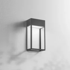 LED-Außenwandleuchte Edo, dunkgelgrau, Metall, 30 cm, IP65
