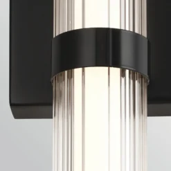 LED-Außenwandleuchte FAYTON, schwarz, Höhe 54 cm Metall IP44