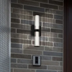 LED-Außenwandleuchte FAYTON, schwarz, Höhe 36 cm Metall IP44
