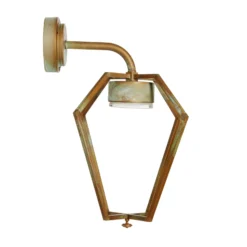 LED-Außenwandleuchte Gemstone, messing antik/opal