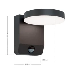 LED-Außenwandleuchte Hendryk mit Sensor, schwarz