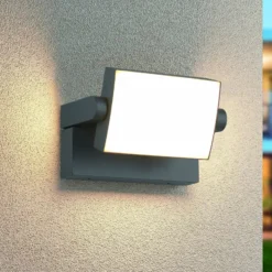 LED-Außenwandleuchte KANSAS, anthrazit, Breite 20 cm, IP54