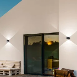 LED-Außenwandleuchte Lao, schwarz