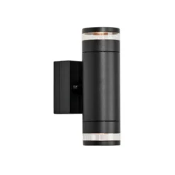 LED-Außenwandleuchte Luno, schwarz, IP65, dim. 2-flg.