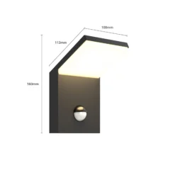 LED-Außenwandleuchte Nevio, Metall, anthrazit, Sensor