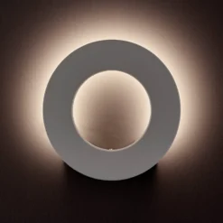 LED-Außenwandleuchte Santorini, weiß, rund