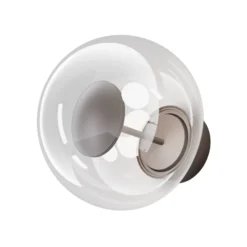 LED-Außenwandleuchte Velora, braun/klar, Ø 20 cm, Glas, IP54