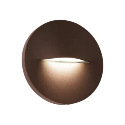 LED-Außenwandleuchte Vita, rostbraun, Ø 14 cm