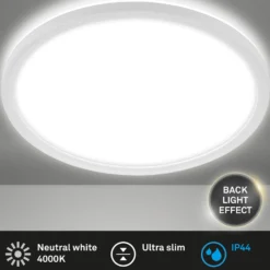 LED-Bad-Deckenleuchte Slim Drip, weiß, Ø 42 cm, IP44