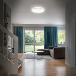 LED-Bad-Deckenleuchte Slim Drip, weiß, Ø 42 cm, IP44