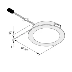 LED-Deckeneinbaulampe DYNAMIC FAR 68 edelstahl Ø 7,5 cm 24 V