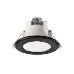 LED-Deckeneinbauleuchte Acrux, Ø 9 cm, schwarz, CCT