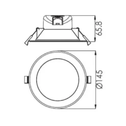 LED-Deckeneinbauleuchte Acrux, Ø 15 cm, schwarz, CCT